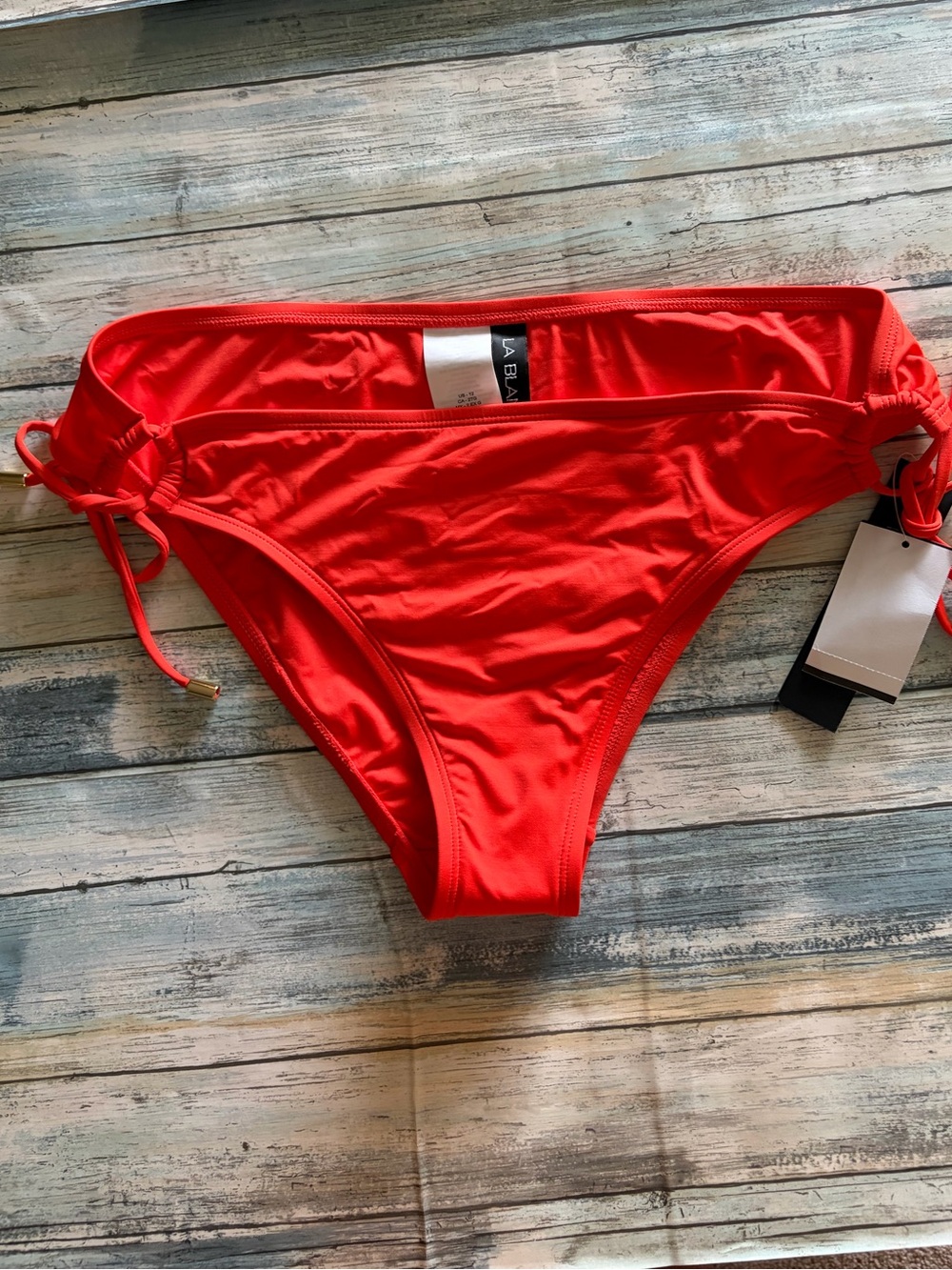 La Blanca Coral-Red Tie Side Bikini Bottoms NWT